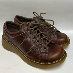 Dr Martens Bailey Oxford Leather Shoes Brown Womens Size 7 EU 38 FITS LIKE 8